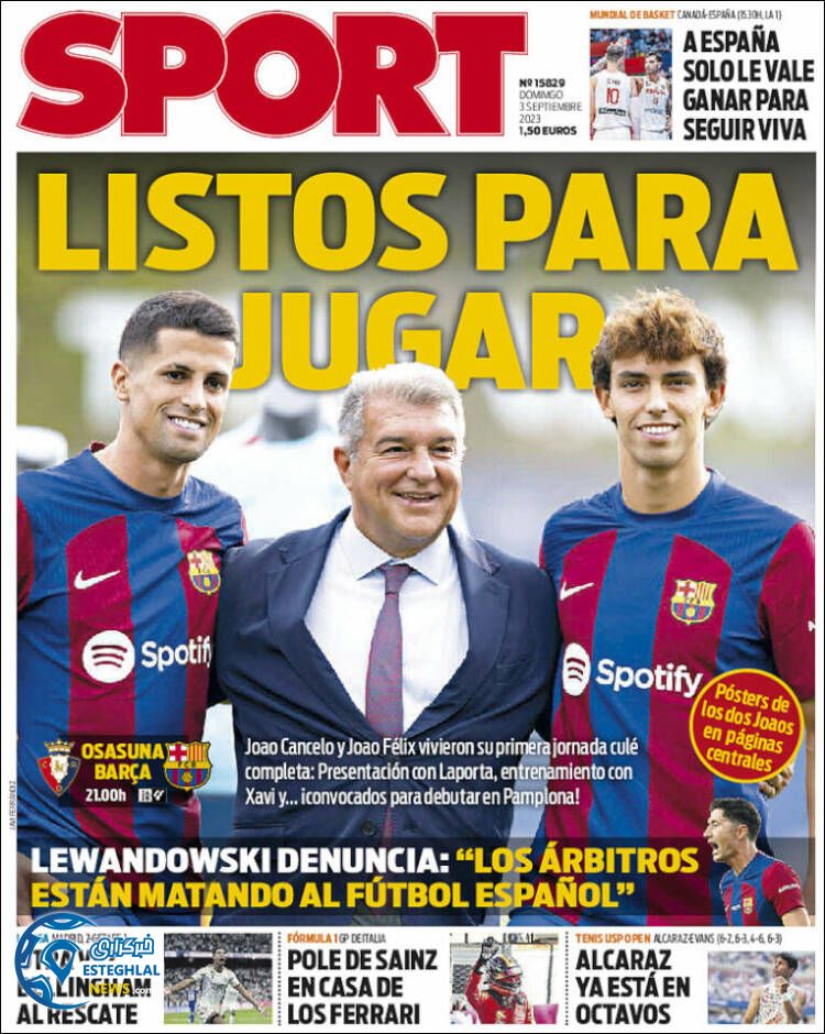 روزنامه  ورزشی اسپورت یکشنبه 12 شهریور 1402