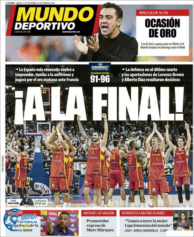 روزنامه ورزشی موندو دپورتیوو شنبه 26 شهریور 1401 