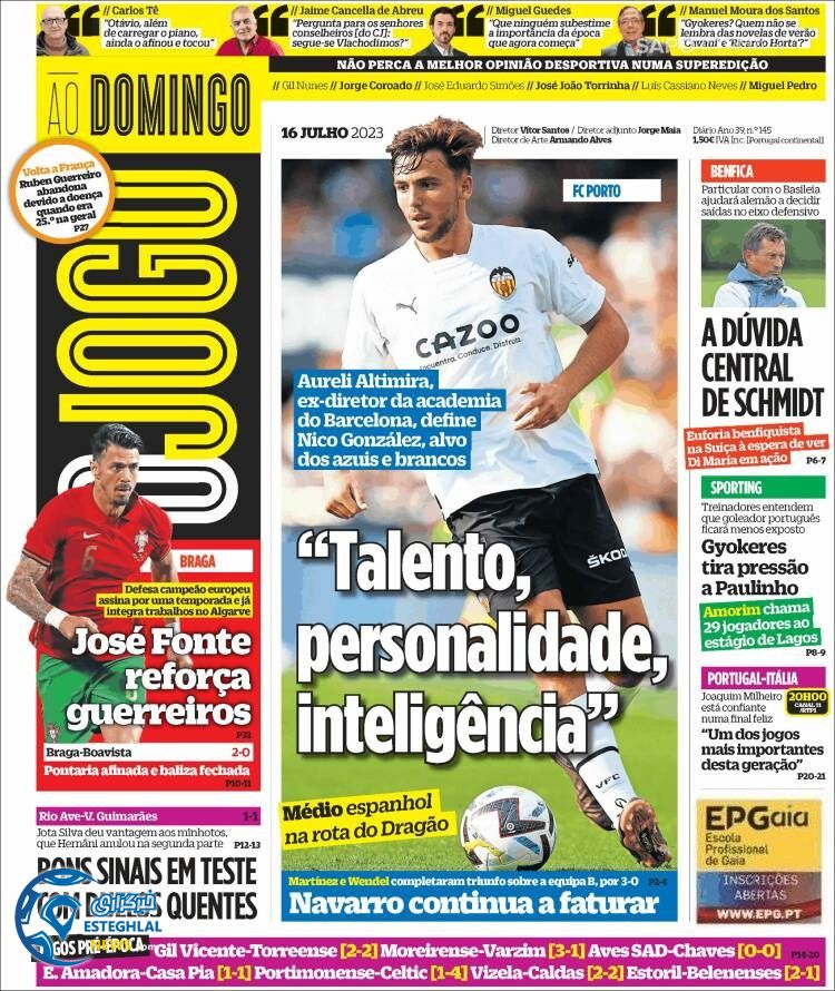 روزنامه ورزشی اوجوگو یکشنبه 25 تیر 1402 