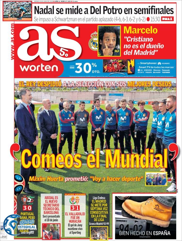 روزنامه ورزشی آاس جمعه 18 خرداد 1397