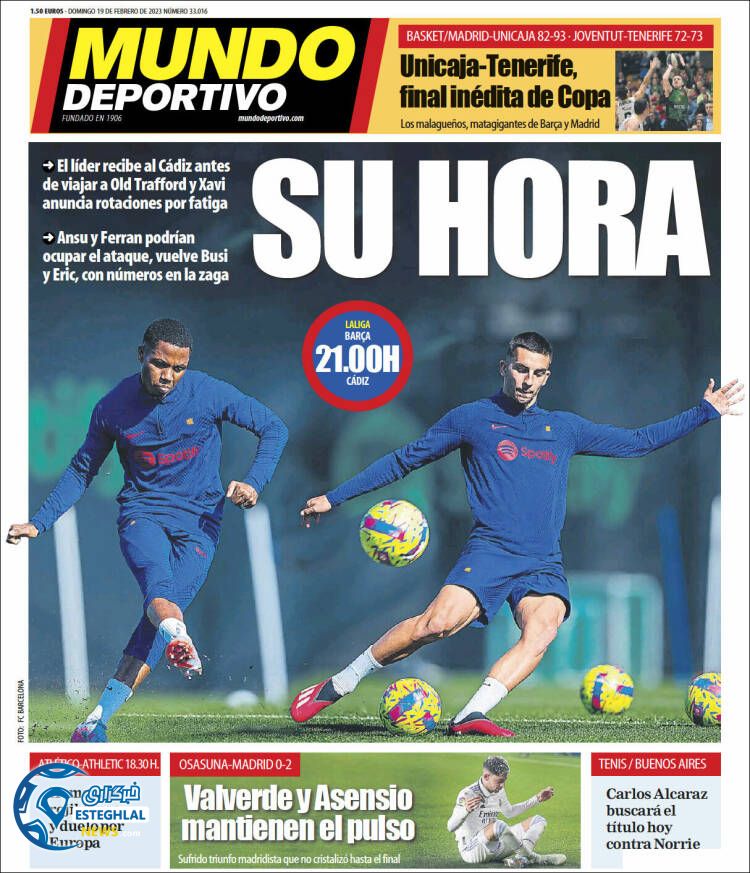 روزنامه ورزشی موندو دپورتیوو یکشنبه 30 بهمن 1401 