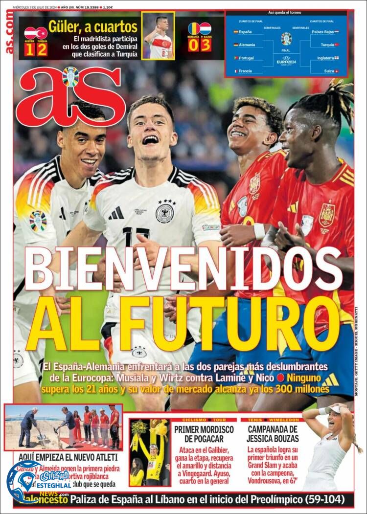 روزنامه ورزشی آ اس چهارشنبه 13 تیر 1403 