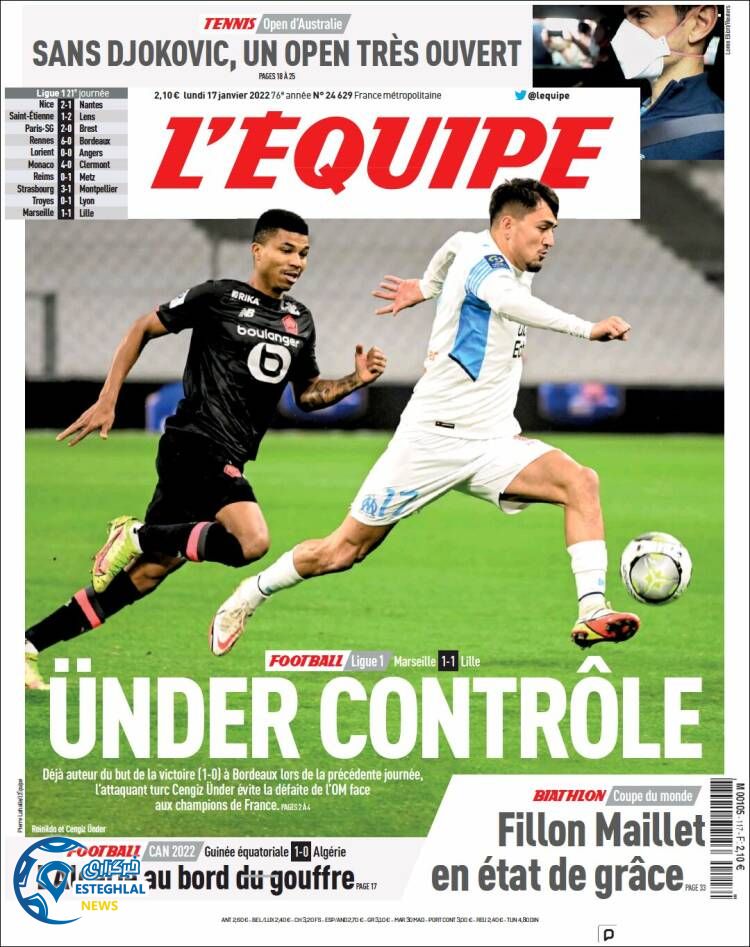 روزنامه ورزشی اکیپ دوشنبه 27 دی 1400