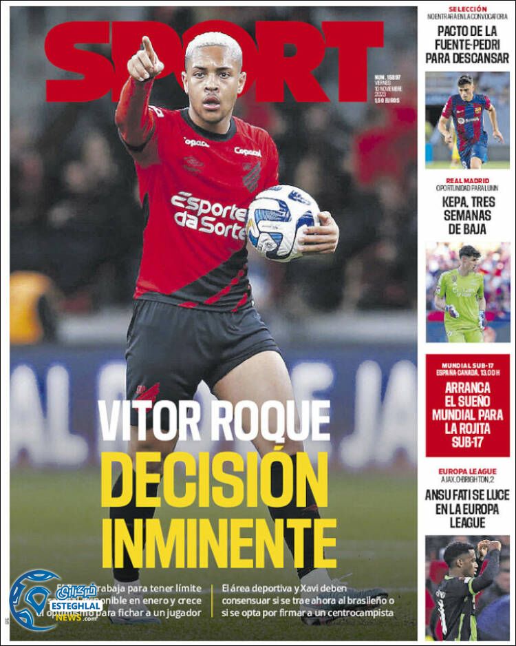 روزنامه ورزشی اسپورت جمعه 19 آبان 1402 