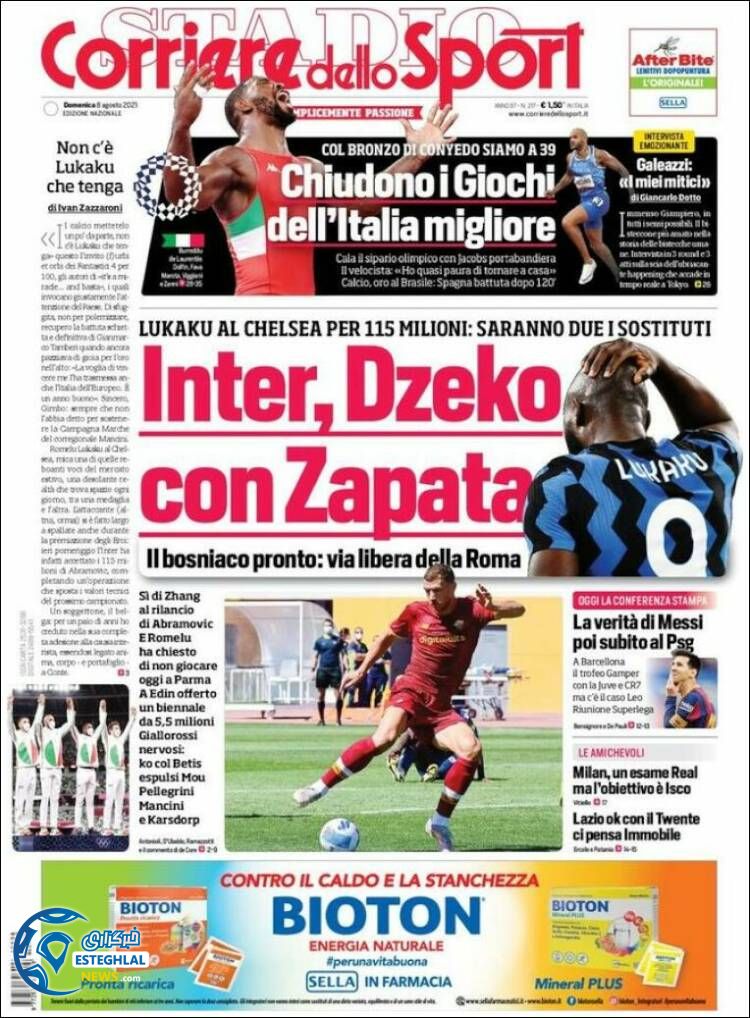 روزنامه ورزشی کوریره دلو اسپورت یکشنبه 17 مرداد 1400