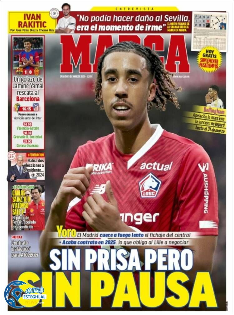 روزنامه ورزشی مارکا شنبه 19 اسفند 1402 