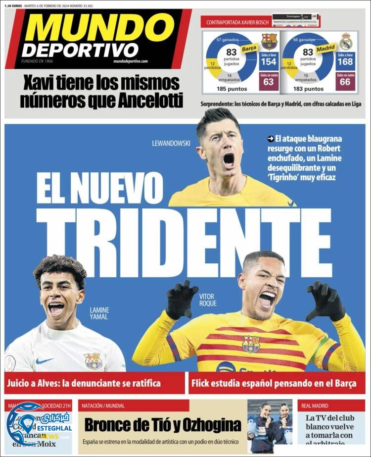 روزنامه ورزشی موندو دپورتیوو سه شنبه 17 بهمن 1402 