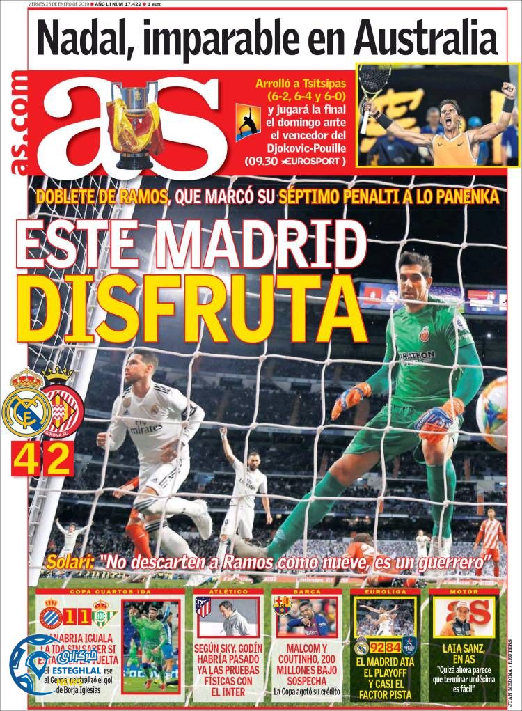 روزنامه ورزشی آ اس جمعه 5 بهمن 1397