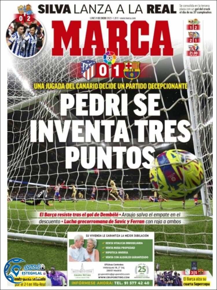 روزنامه ورزشی مارکا دوشنبه 19 دی 1401 