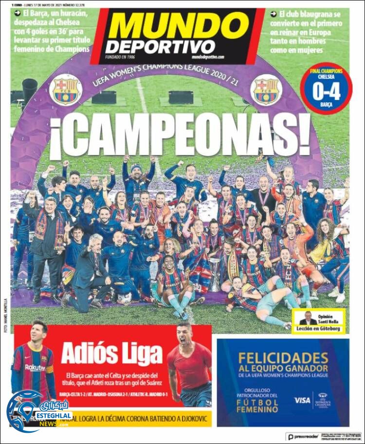 روزنامه ورزشی موندو دپورتیوو دوشنبه 27 اردیبهشت 1400