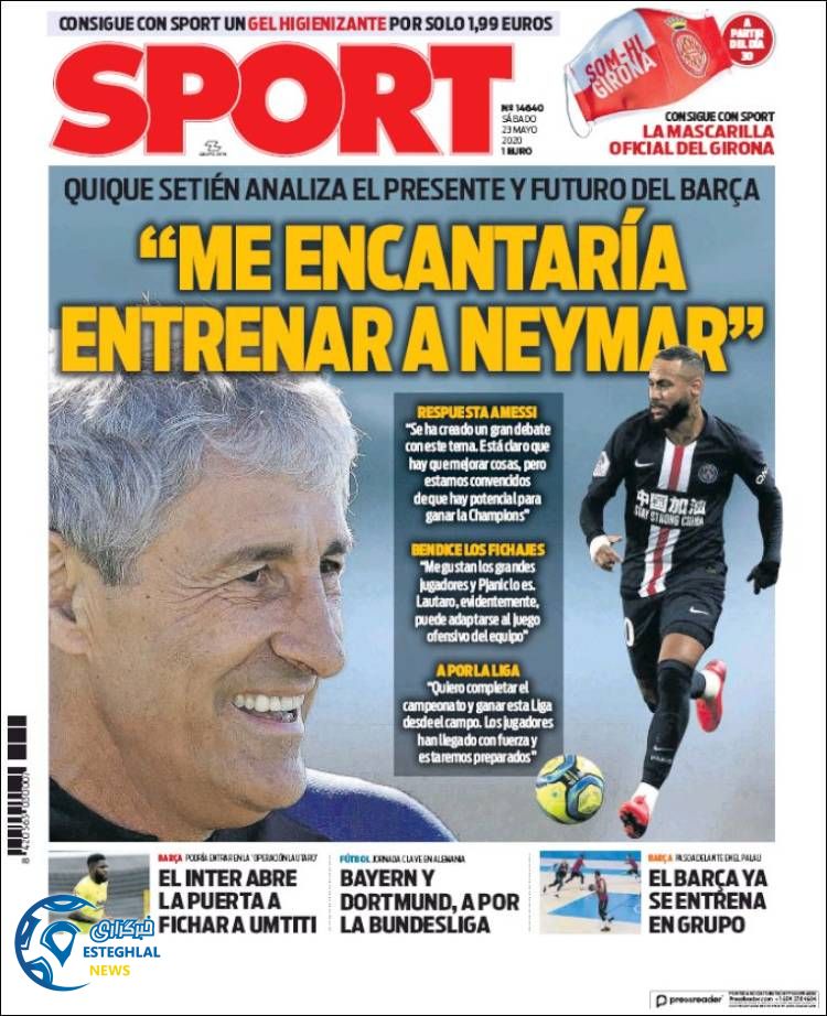 روزنامه ورزشی اسپورت شنبه 3 خرداد 1399