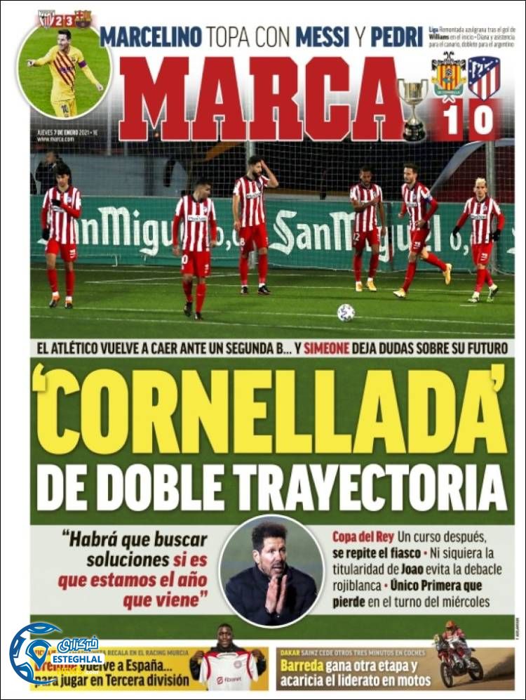 روزنامه ورزشی مارکا پنجشنبه 18 دی&nbsp;1399