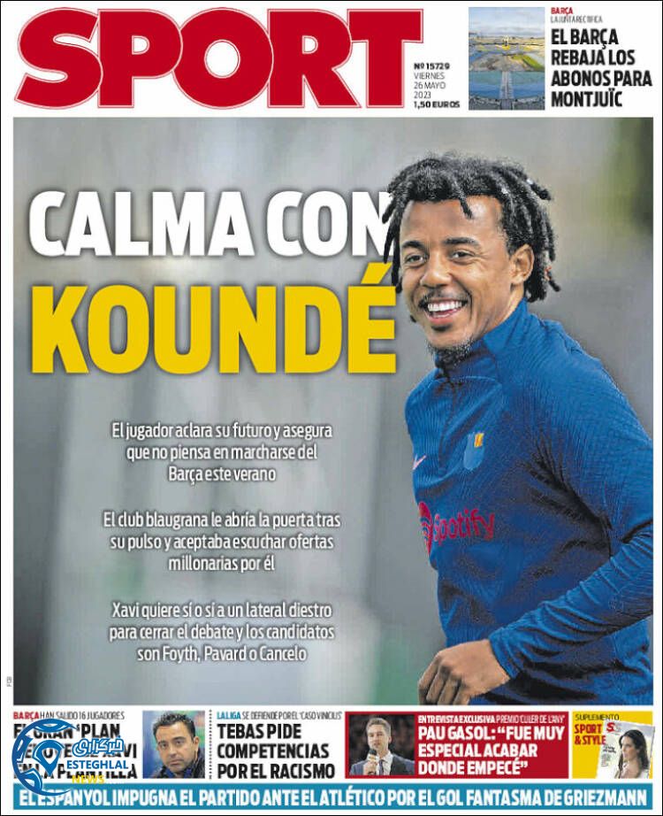 روزنامه ورزشی اسپورت جمعه 5 خرداد 1402 