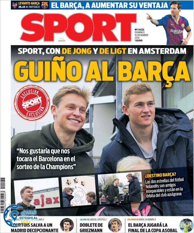 روزنامه  ورزشی اسپورت یکشنبه 25 آذر 1397