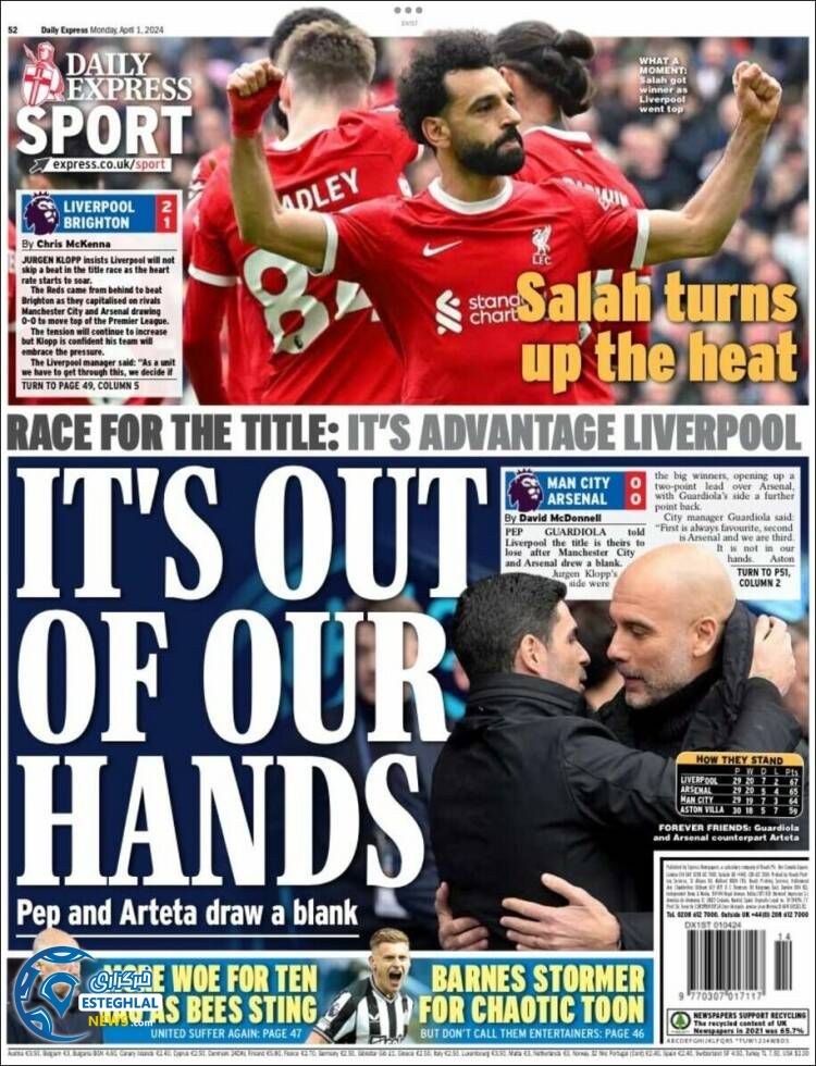 روزنامه ورزشی اکسپرس  اسپورت دوشنبه 13 فروردین 1403 