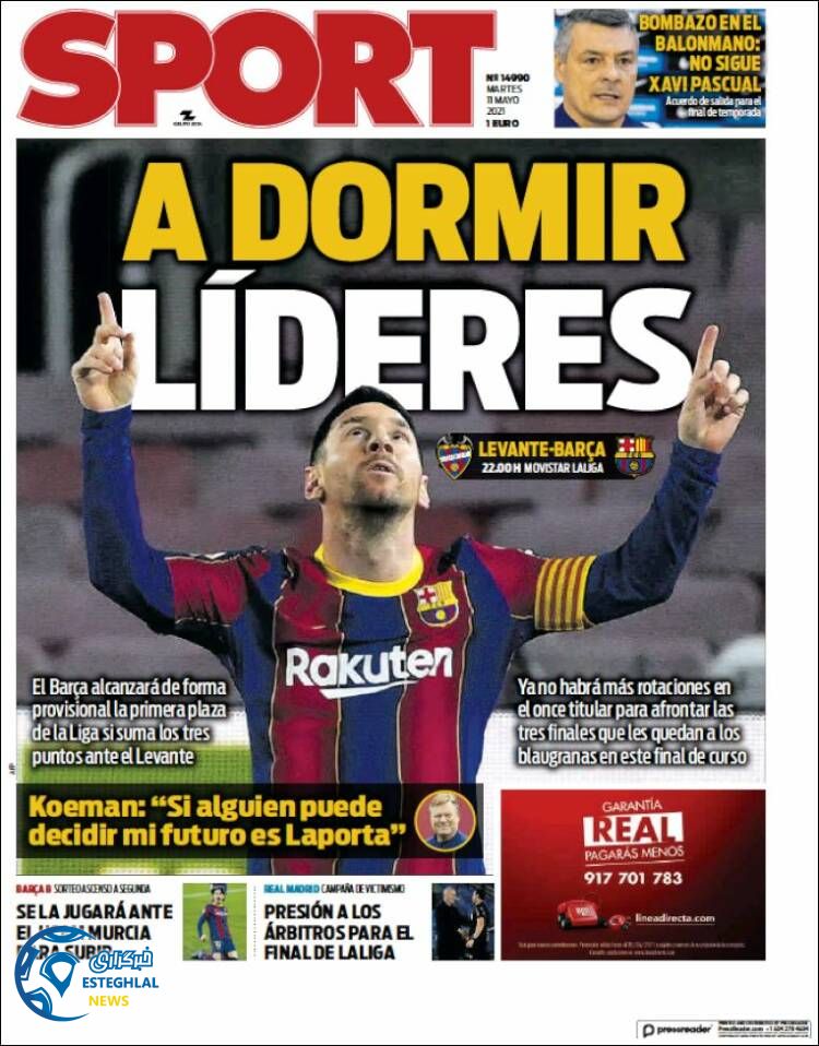 روزنامه ورزشی اسپورت سه شنبه 21 اردیبهشت 1400