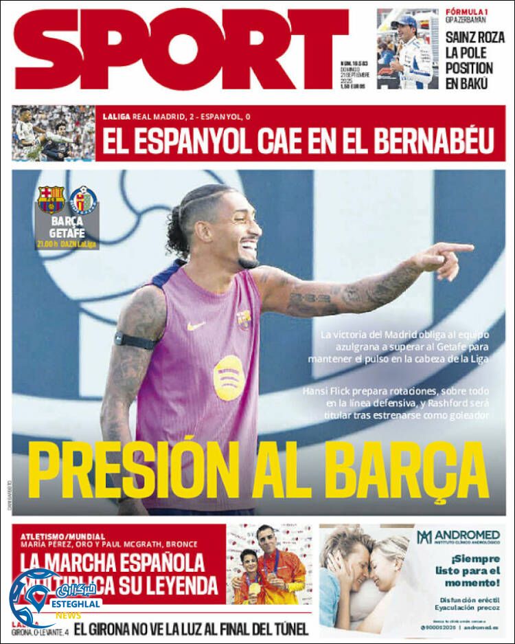 روزنامه ورزشی اسپورت  یکشنبه 30 شهریور 1404  