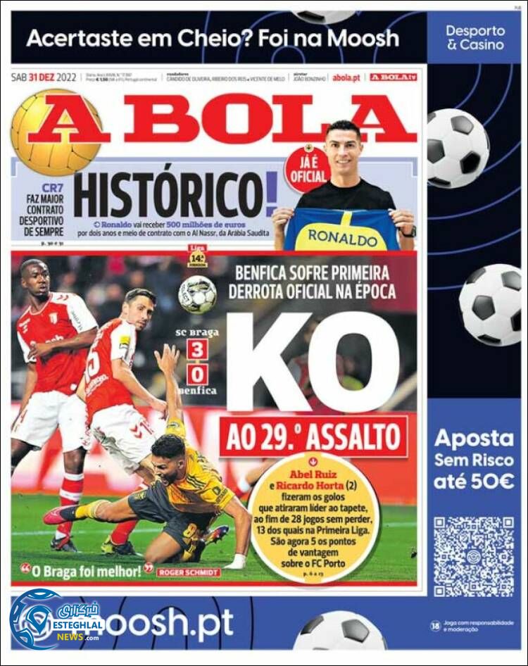 روزنامه ورزشی آبولا شنبه 10 دی 1401 