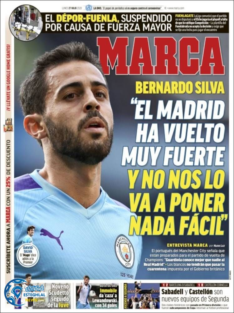 روزنامه ورزشی مارکا دوشنبه 6 مرداد 1399