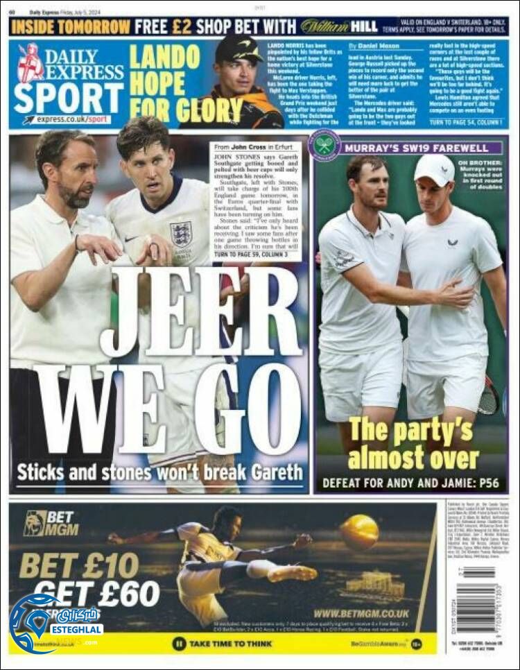 روزنامه  ورزشی اکسپرس اسپورت جمعه 15 تیر 1403 