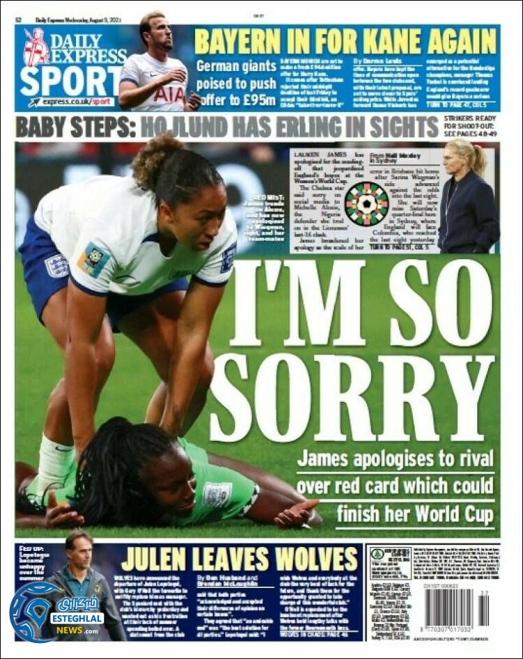 روزنامه ورزشی اکسپرس اسپورت چهارشنبه 18 مرداد 1402 