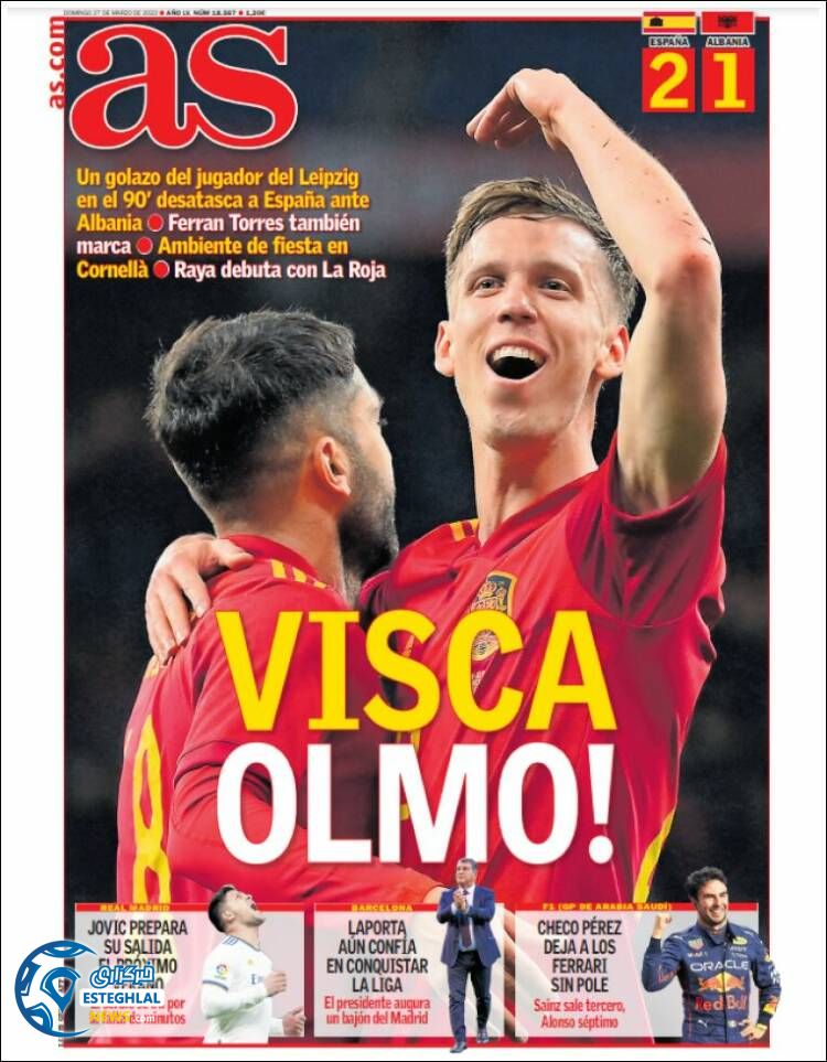 روزنامه ورزشی آ اس یکشنبه 7 فروردین 1401