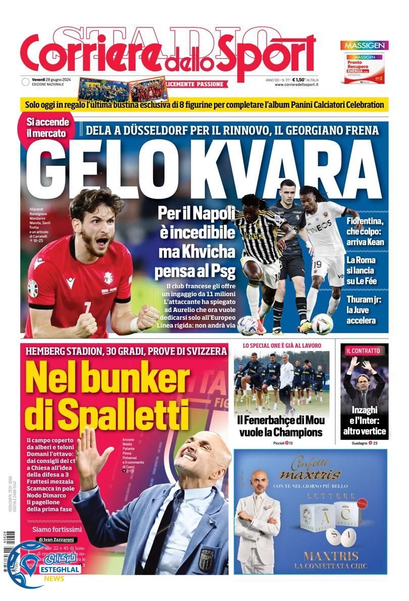 روزنامه ورزشی کوریره دلو اسپورت جمعه 8 تیر 1403 