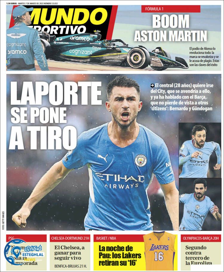 روزنامه ورزشی موندو دپورتیوو سه شنبه 16 اسفند 1401 