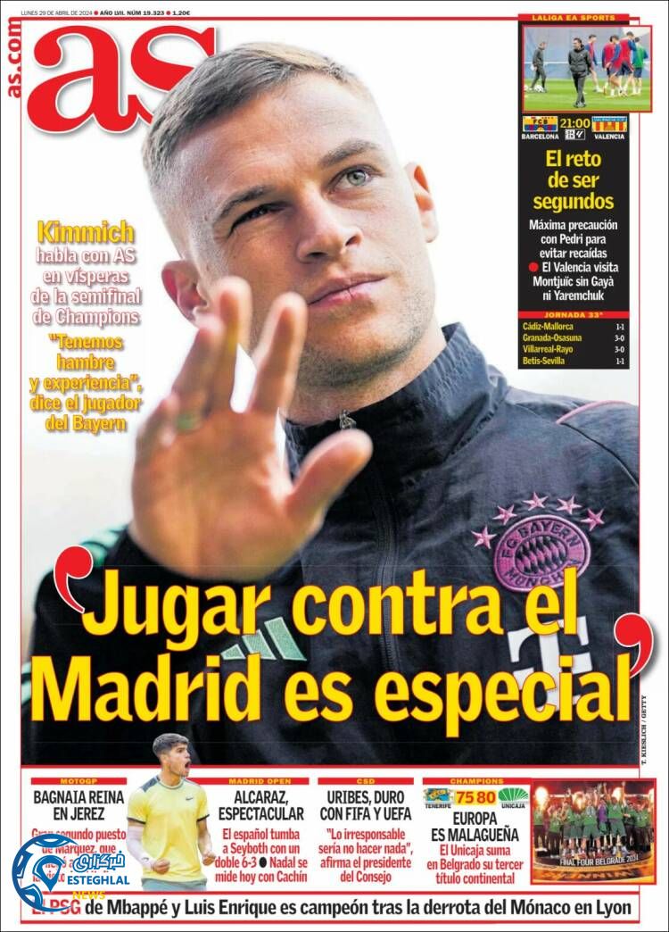 روزنامه ورزشی آ اس دوشنبه 10 اردیبهشت 1403 