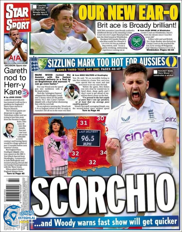 روزنامه ورزشی استار اسپورت جمعه 16 تیر 1402 