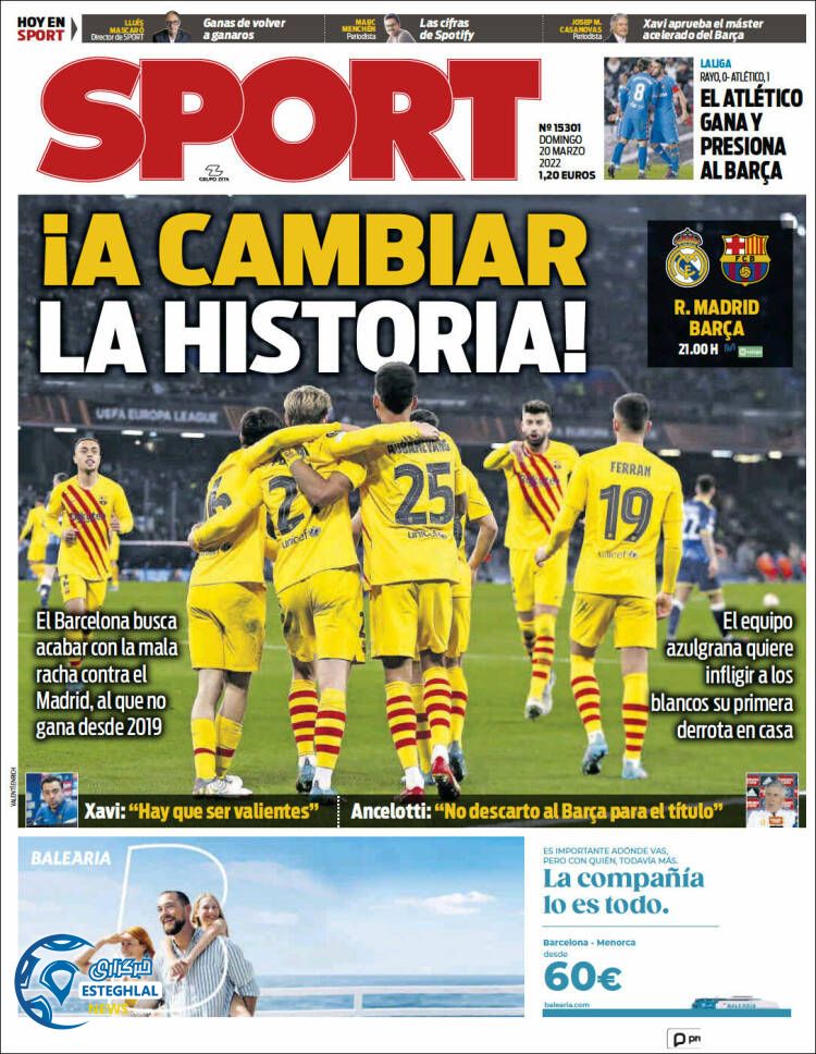 روزنامه ورزشی اسپورت یکشنبه 29 اسفند 1400