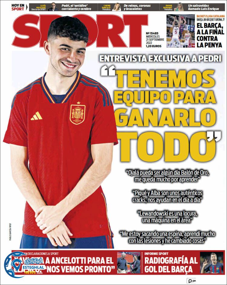 روزنامه ورزشی اسپورت چهارشنبه 30 شهریور 1401