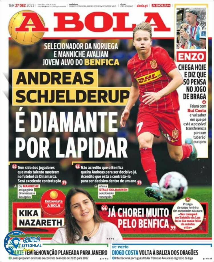 روزنامه ورزشی آبولا سه شنبه 6 دی 1401 