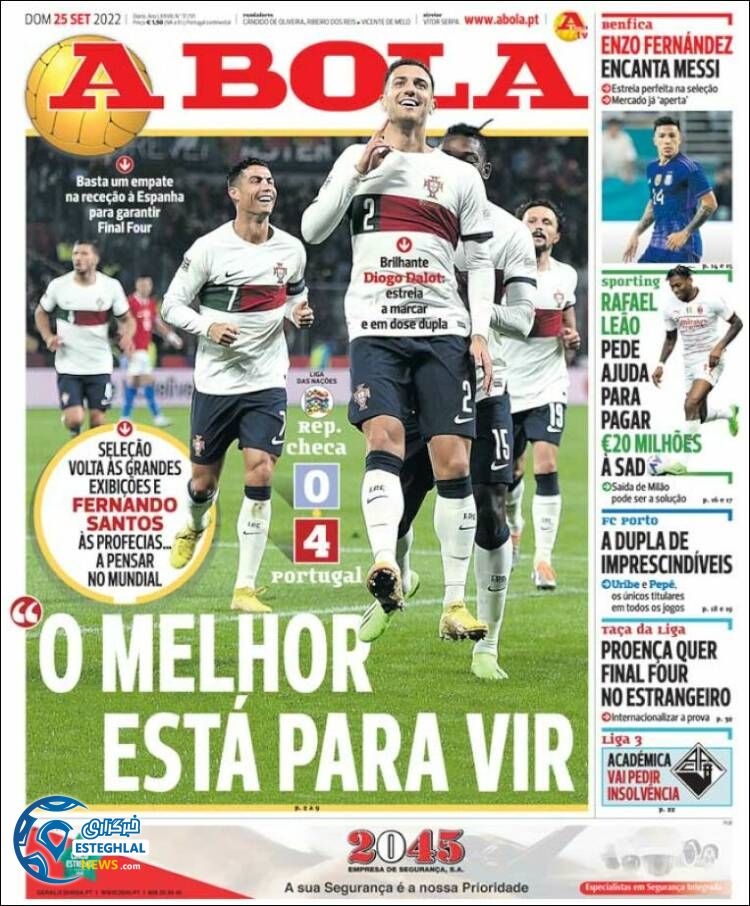 روزنامه ورزشی آبولا یکشنبه 3 مهر 1401