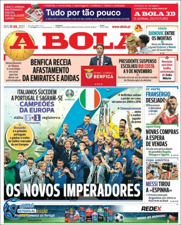 روزنامه ورزشی آبولا دوشنبه 21 تیر 1400