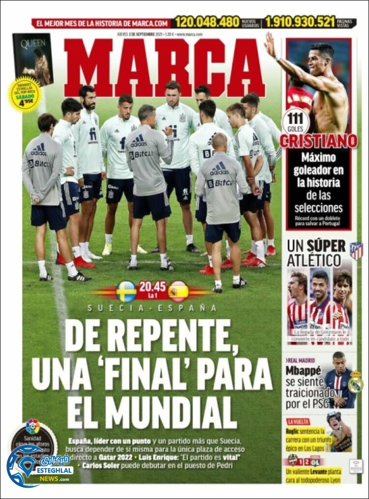 روزنامه ورزشی مارکا پنجشنبه 11 شهریور 1400