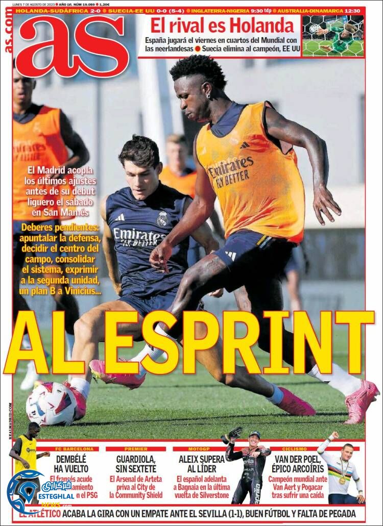 روزنامه ورزشی آ اس دوشنبه 16 مرداد 1402 