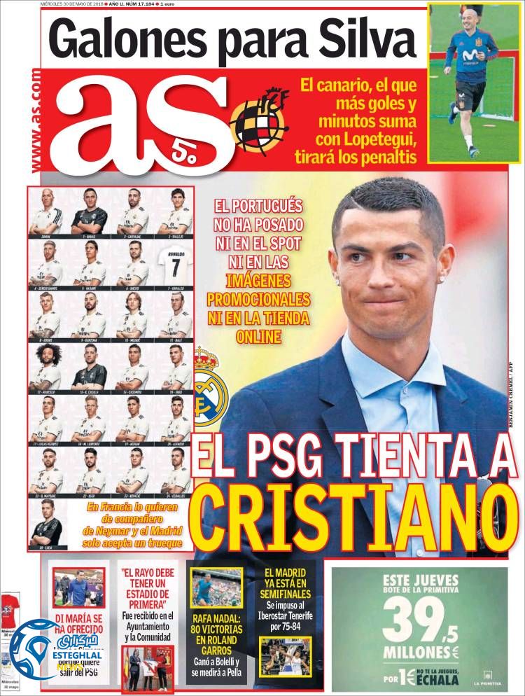 روزنامه آاس چهارشنبه 9 خرداد 1397