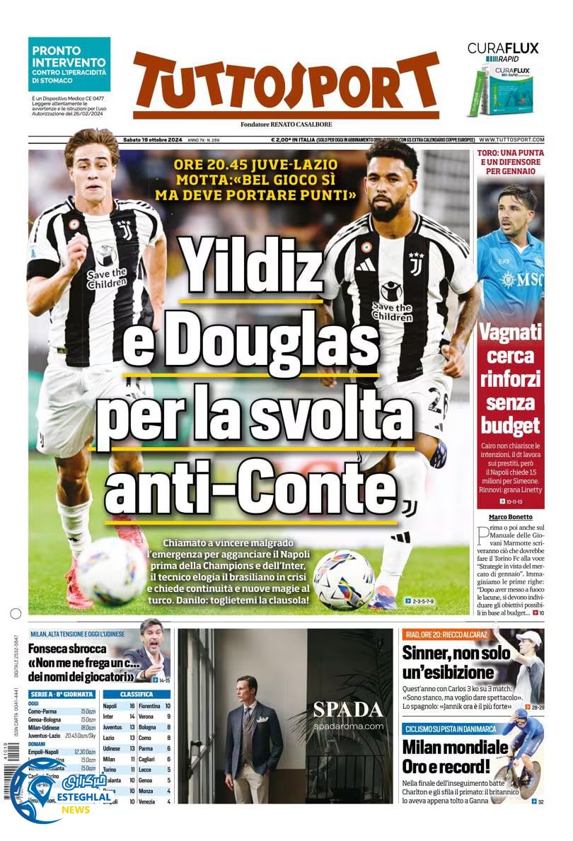 روزنامه ورزشی توتو اسپورت شنبه 28 مهر 1403 