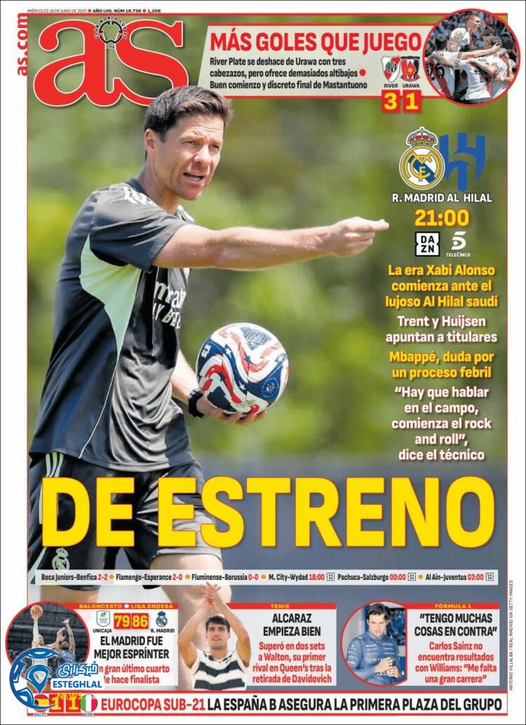 روزنامه ورزشی آ اس چهارشنبه 28 خرداد 1404 