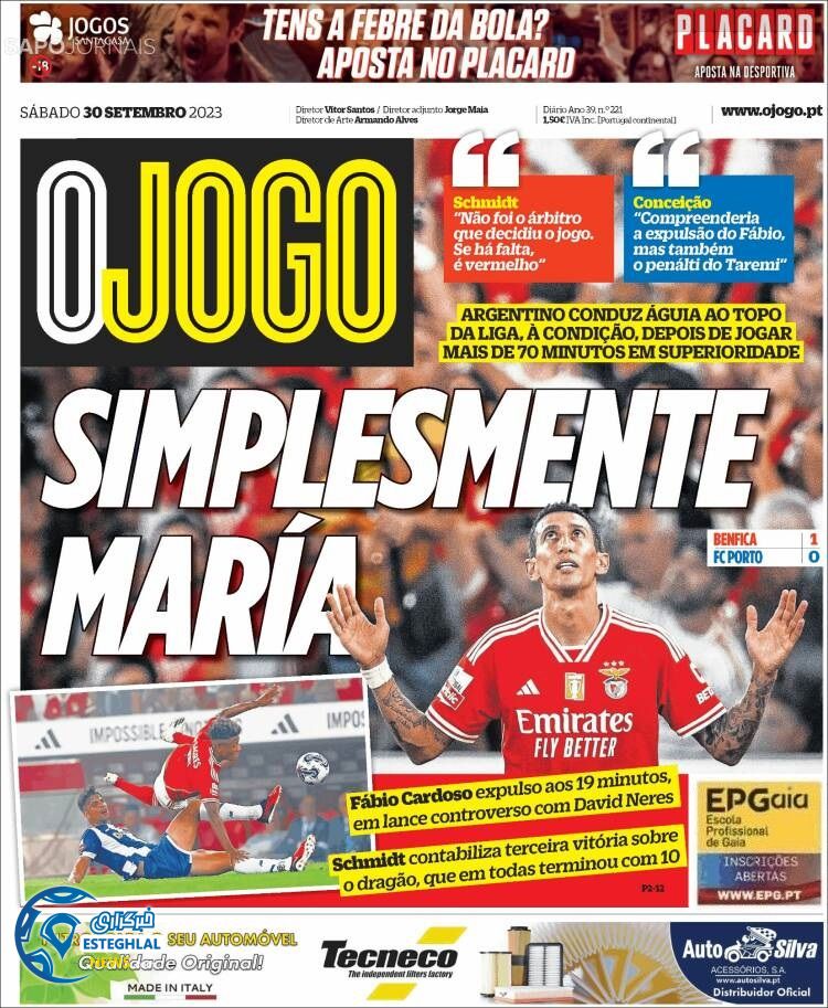 روزنامه ورزشی اوجوگو شنبه 8 مهر 1402 