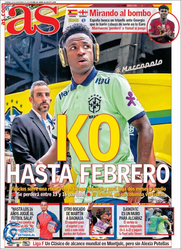 روزنامه ورزشی آ اس یکشنبه 28 آبان 1402 