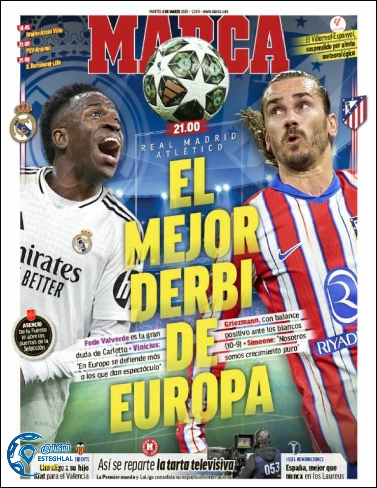 روزنامه  ورزشی مارکا سه شنبه 14 اسفند 1403 