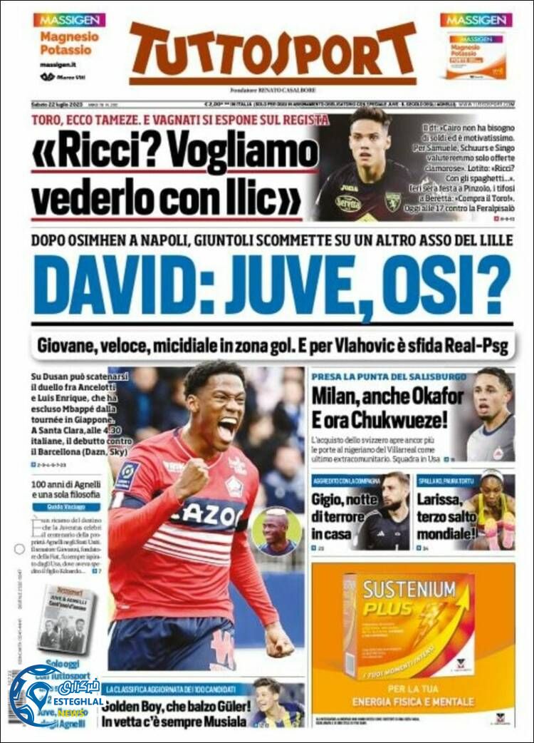 روزنامه ورزشی توتو اسپورت شنبه 31 تیر 1402 