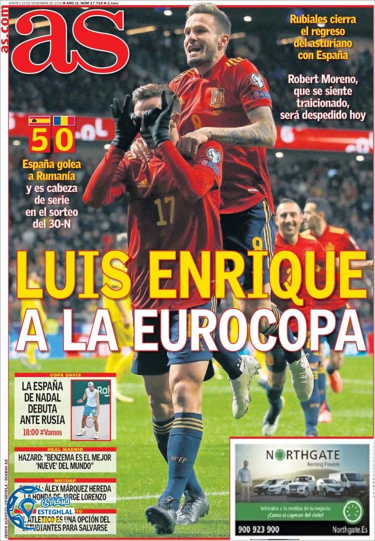 روزنامه ورزشی آاس سه شنبه 28 آبان 1398