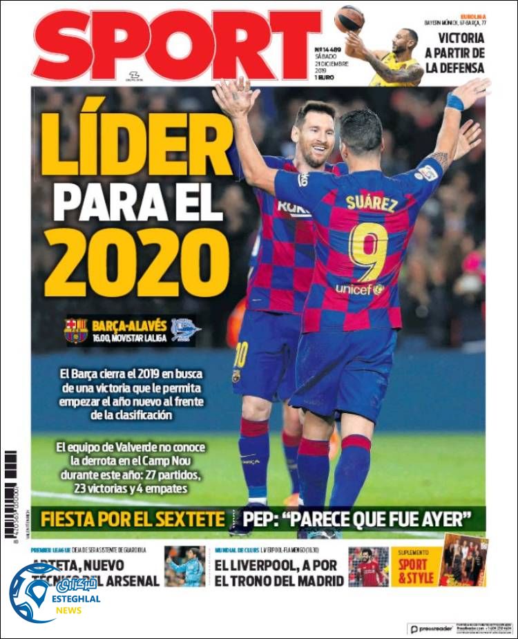 روزنامه ورزشی اسپورت شنبه 30 آذر 1398