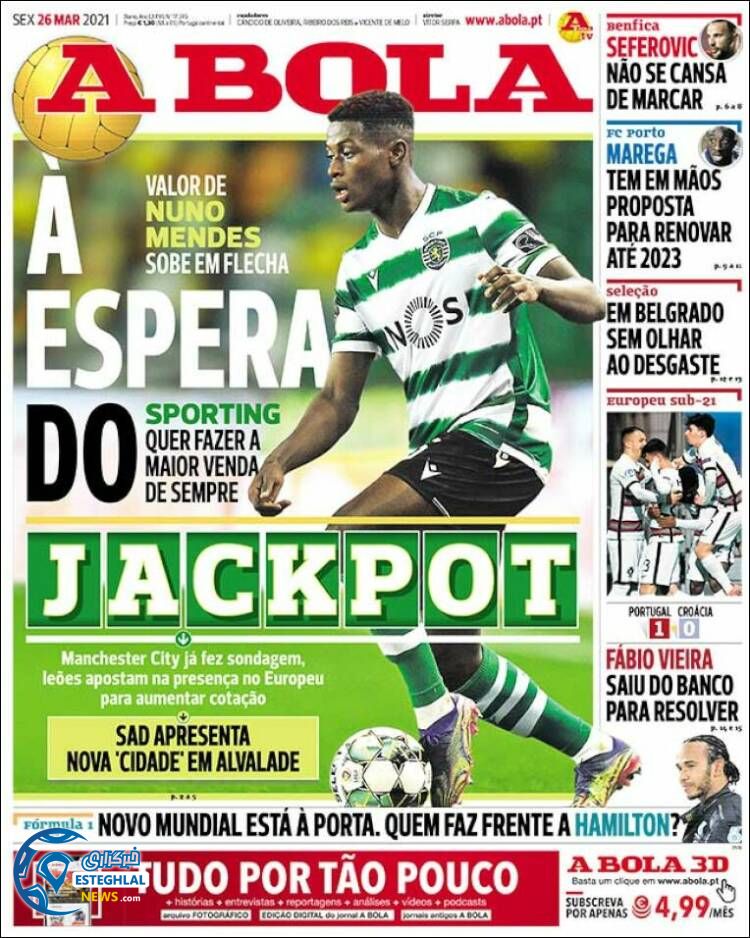 روزنامه ورزشی آبولا جمعه 6 فروردین 1400