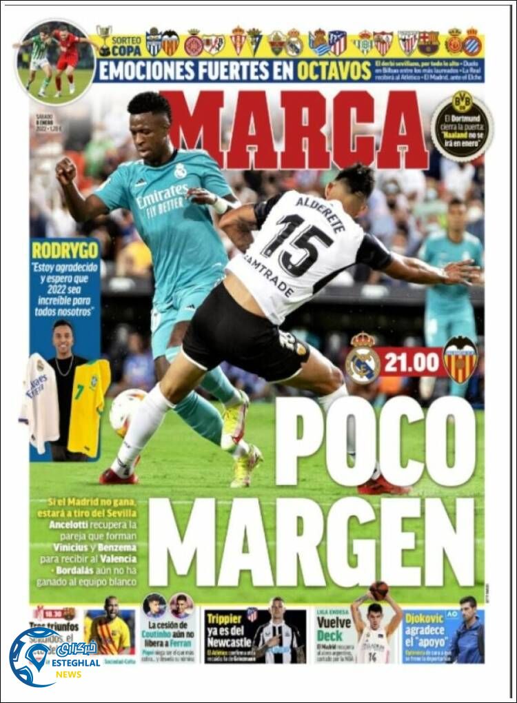 روزنامه ورزشی مارکا شنبه 18 دی 1400