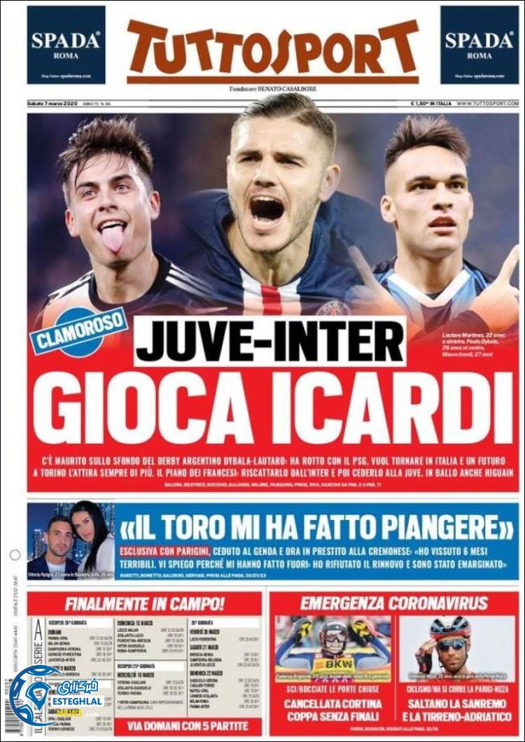 روزنامه ورزشی توتو اسپورت شنبه 17 اسفند 1398