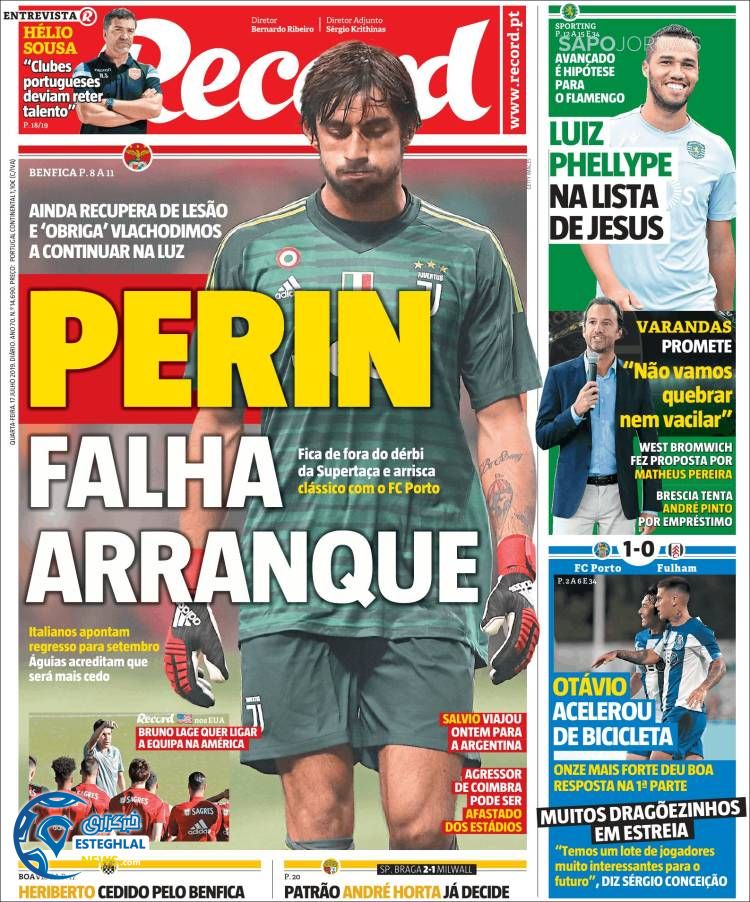 روزنامه ورزشی رکورد چهارشنبه 26 تیر 1398